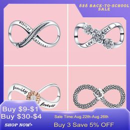 925 Silver fit Pandora Charm Bracelet bead Infinity Love Eternal Family Forever charmes ciondoli DIY Fine Beads Jewellery