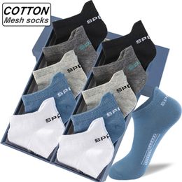 Mens Socks High Quality 10Pairs Men Socks Cotton Summer Sports Breathable Ankle Socks Mesh Casual Athletic Thin Cut Short Plus Size 3948 220826