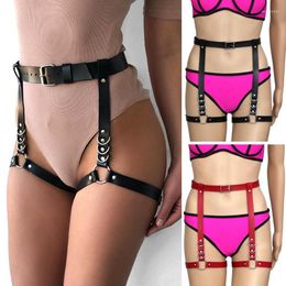 Belts 2022 Women Sexy Harajuku O-Ring Garters Faux Leather Woman Body Bondage Cage Sculpting Harness Waist Belt Straps Suspenders Punk