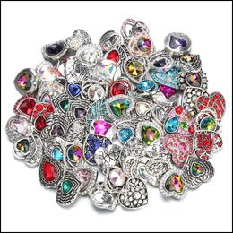 Other Lots Jewelry Components 18Mm Rhinestone Metal Snap Button Fit Diy Snaps Drop Delivery 2021 Findings Lulubaby Dh76C