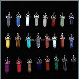 Charms Healing Hexagonal Column Crystal Natural Stone Pendant Fit Diy Quartz Necklace Women Men Fashion Jewelry Drop Delivery 2021 Fi Dhkpx