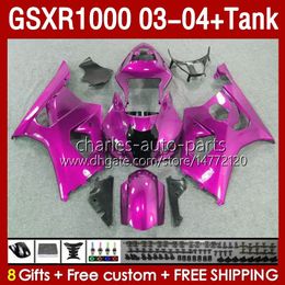 OEM Fairings For SUZUKI GSXR-1000 K 3 GSXR 1000 CC K3 03 04 Bodys 147No.160 GSX-R1000 1000CC GSXR1000 03-04 GSX R1000 2003 2004 Injection mold Fairing & Tank glossy pink