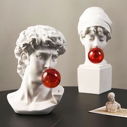 Decorative Objects Figurines Modern Desktop nordic home decor Decorative sculptures home david statue greek statue Decorative statues Head Bust sculpture 220827