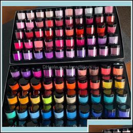 Acrylic Powders Liquids Nail Art Salon Health Beauty 10G/Box Fast Dry Dip Powder 3 In 1 French Nails Match Colour Gel Polish Lacuqer Dhcqm