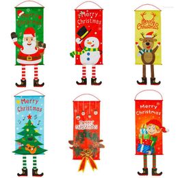 Interior Decorations 1PC Merry Christmas Porch Door Banner Hanging Ornament Decoration For Home Car Xmas Navidad 2022 Happy Year