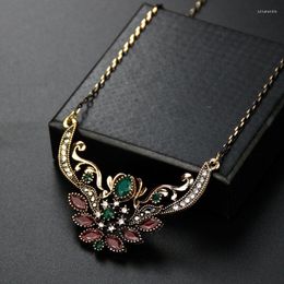 Pendant Necklaces Neovisson Grey Crystal Bohemia Turkish Women Necklace Exquisite Gold Colour Flower Charm Choker Jewellery