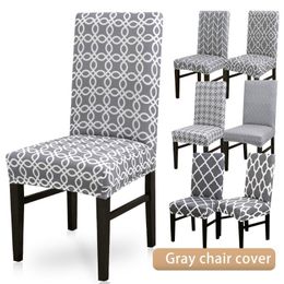 Chair Covers Grey Printing Removable Cover Stretch Elastic Slipcovers Restaurant For Weddings Banquet Folding El Covering