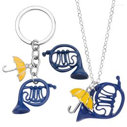 Chains Midy Classic Movie Himym Necklace How I Met Your Mother Yellow Umbrella Blue Horn Pendant Cute For Women Jewellery Gift