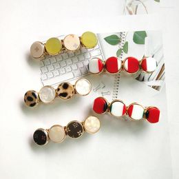Hair Clips Multicolor Acetate Round Barrettes Small Size Geometric Hairpins For Women Girls Accessories