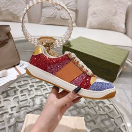 2022 Designer shoes casual shoe Mens women Lovelight series screener Sequin sneakers Ace bee size 35-45