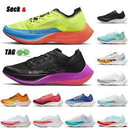 Moda Zoomx Zoom Typer GT Corte 2 Sapatos mensais Vapourfly Streakfly Running Sneakers Puple