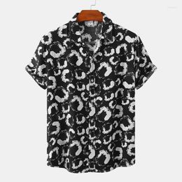 Men's Polos 2022 Men's Clothing Casual Fashion Cashew Flower Geometric Pattern Printed Single Collar Short Sleeve Cardigan Shirt For Men