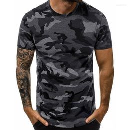 Men's T Shirts Men's T-shirt Top Summer Fashion Camouflage Loose Pullover Casual Short Sleeve Round Neck Exercise