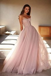 Speciale gelegenheid Homecoming jurk blush lieverd tule baljurken lange strapless beroemde avond prom a-line prinses