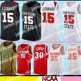 College Basketball Wears San Diego State Aztecs College Kawhi 15 Leonard Jersey NCAA 30 Curry 35 Durant 23 James LeBron Basketball Jerseys