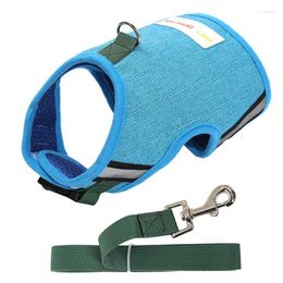 Dog Collars Quick Release Harness Vest And Leash Set Pet Puppy Polyester Cotton Reflective Harnesses Small Collar Product