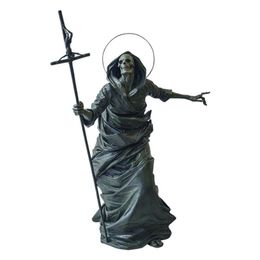 Decorative Objects Figurines Creative Skull Statue Resin Figurine With Gothic Greatsword Skeleton Statue Home Office Bar Ornament Crafts Party Decoration 220827