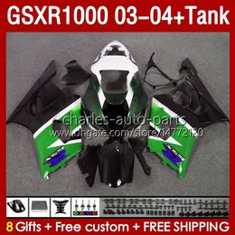 OEM Fairings For SUZUKI GSXR-1000 K 3 GSXR 1000 CC K3 03 04 Bodys 147No.154 GSX-R1000 1000CC GSXR1000 03-04 GSX R1000 2003 2004 Injection Mould Fairing & Tank factory green