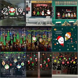 Wall Stickers 1Pc Fashion Christmas Window Sticker Winter Kids Room Decorations For Home Year Supplies