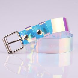 Belts 2022 Fashion Transparent Colourful Women Belt Punk Clear Colour Buckle Wide Waist Circle Invisible Lady Pants Waistband