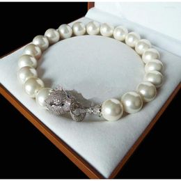 Chains Fashion Jewellery Design Natural 18'' 20mm White Shell Pearl Inlay Zircon Leopard Head LUXURY Nelace -Bride Jewel