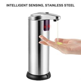 Liquid Soap Dispenser Liquid Soap Dispensers Stainless Steel Automatic Liquid Dispenser Smart Sensor 250ML Hand Wash Dispenser Home Kitchen Bathroom 220827