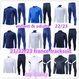 19 20 21 2022 2023 french adult tracksuit kids set world cup mbappe survetement football jogging Equipe de 22 23 soccer training suit child boy set long sleeve