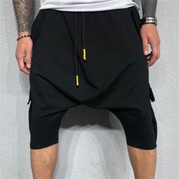 Men's Pants Men Harem Summer fashion Adjustable Micro elastic Soft Cotton Blend Low Crotch Cargo Trousers for Clothing 220827