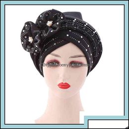 Beanie/Skl Caps Beanie/Skl Hats Hats Scarves Gloves Fashion Accessories Satin Lined Hair Bonnet Double Layer Ankara African Print Dhpst