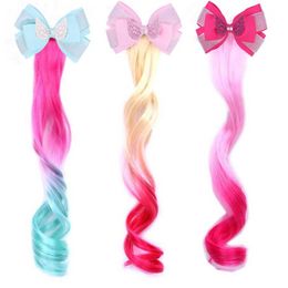 -Nuovo Curly Wig Angel's Wings Hair Wows Bows Princess Dress Up Hel