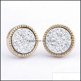 Charm Sier Ice Out High Diamond Cluster Zircon Round Screw Back Earrings Men And Women Hip Hop Jewellery Drop Delivery 2021 Mjfashion Dhwv1