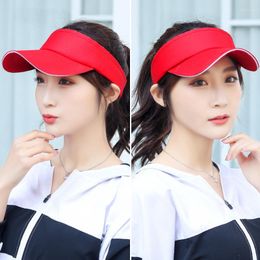 Berets Unisex Empty Top Visor Cap Adjustable UV Protection Sunscreen Women Man Cotton Snapback For Running Tennis Golf