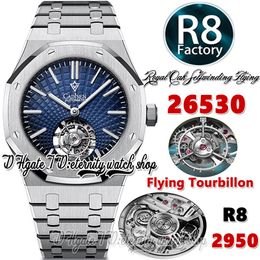 R8F V3 r8f26530 Mens Watch 41mm Flying Tourbillon A2950 Automatic Selfwinding Extra Thin Smoky Blue Dial Stainless Steel Bracelet Super Edition eternity Watches