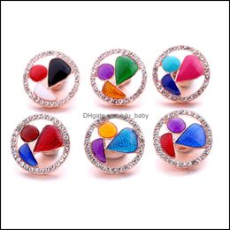 Components High Quality Snap Button Jewellery Colorf Oil Drop Diy 18Mm 20Mm Metal Snaps Buttons Fit Bracelet Bangle Noosa B1047 Deliver Dhx1G