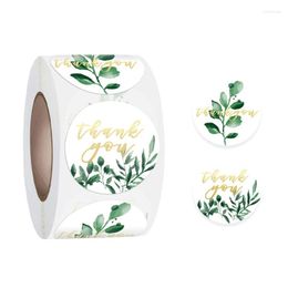 Gift Wrap 500Pcs/Roll Classic Green Plants Label Sticker Round Thank You Sealing 1.5'' Cartoon Animal Stickers For Wedding