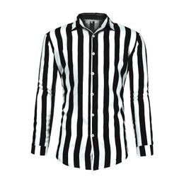Plus Size Mens Shirts Cotton Long Sleeve Casual Stylish Big and Tall Striped Shirt 2022 Fall Man Clothes 3xl 4xl