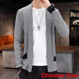 Men's Sweaters Zongke Striped Men Cardigan Luxury Jumper Mens Clothing Chinese Size 2XL 2022 Autumn Winter Arrivals