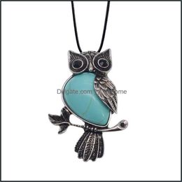 Pendant Necklaces Ladies Owl Healing Necklace Mens Spiritual Energy Gemstone - 19" 12Pcs Drop Delivery 2021 Jewelry Pendants Yydhhome Dhq7F