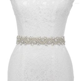 Belts JLZXSY Handmade Crystal Bridal Sash Belt Rhinestone Diamond Applique For Wedding Evening Dress