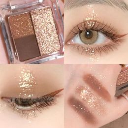 Eye Shadow 3 Colours Mashed Potato Sequins Eyeshadow Peach Blossom Mini Portable Luminous Pearlescent Waterproof Glitter Palette