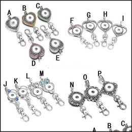 Key Rings Noosa Snap Button Jewellery Keychains Rhinestone Love Heart 18Mm Chains Diy Keyrings Holders Lanyard Drop Delivery 2021 Dhsell Dhrnz