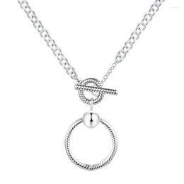 Chains 2022 Aesthetic Pendant & Necklace Friends Collier Birthday Long Chain 100% Real Silver S925 For Women