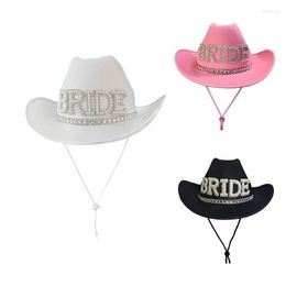 Berets Shinning Bride Letter Cowgirl Hat Novelty Cowboy Summer Beach Western Fancy Dress Accessory