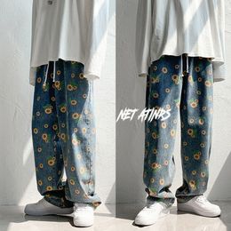 Jeans da uomo Hip Hop Jeans stampati grafici da uomo Pantaloni moda autunno donna Pantaloni casual oversize coreani streetwear da uomo 220827