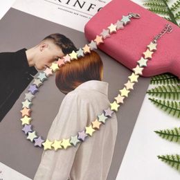 Pendant Necklaces JCYMONG 35 5CM Candy Colour Choker For Women 2022 Fashion Colourful Acrylic Star Collars Clavicle Chian Jewellery Gift