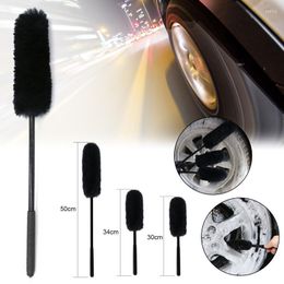 Car Sponge Auto Wheel Hub Cleaning Brush Flexible Long Handle Premium Wool Rim Brushes Tyre