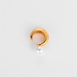 Simple Retro Pearl Ear Clip Screw Back For Women Without Pierced Ins Niche Personality Temperament Jewelry Accessories