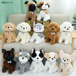 Cute Simulation Dog Plush Toy Teddy Dog Shiba Inu Husky Shepherd Dog Bulldog Schnauzer Stuffed Animal Toy Children Doll Girl Gift269h