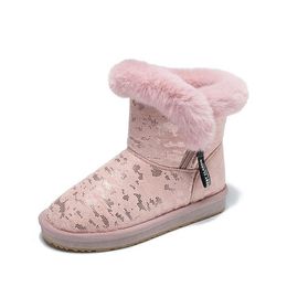 Top Thick Outdoor Warm Cotton shoes Snow boots female short tube cute lazy one pedal winter cotton in Martin net red Black with the paragraph Size 36-40
