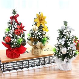 Mini Christmas Tree Snowflakes Artificial Christmas Small Cedar Ornaments Festival Table Miniature Ornament Home Decoration 20220827 E3